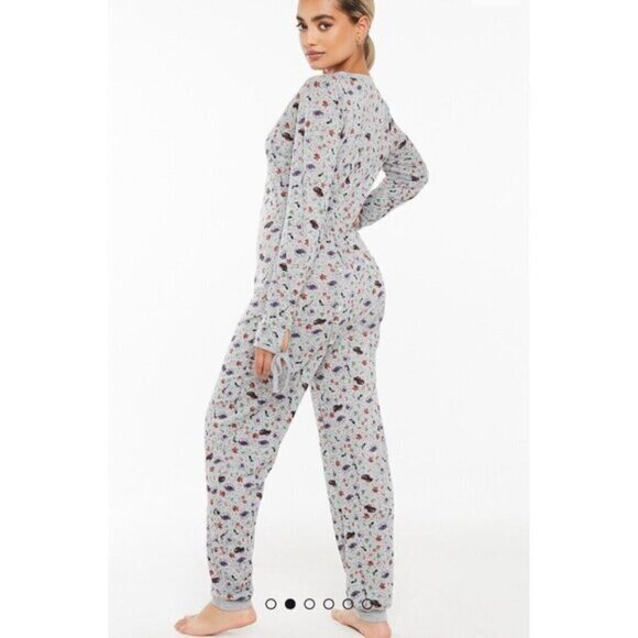 Savage X Fenty PJ Jumpsuit Women Large Grey It’s The Savage One Piece Holiday - Picture 14 of 14